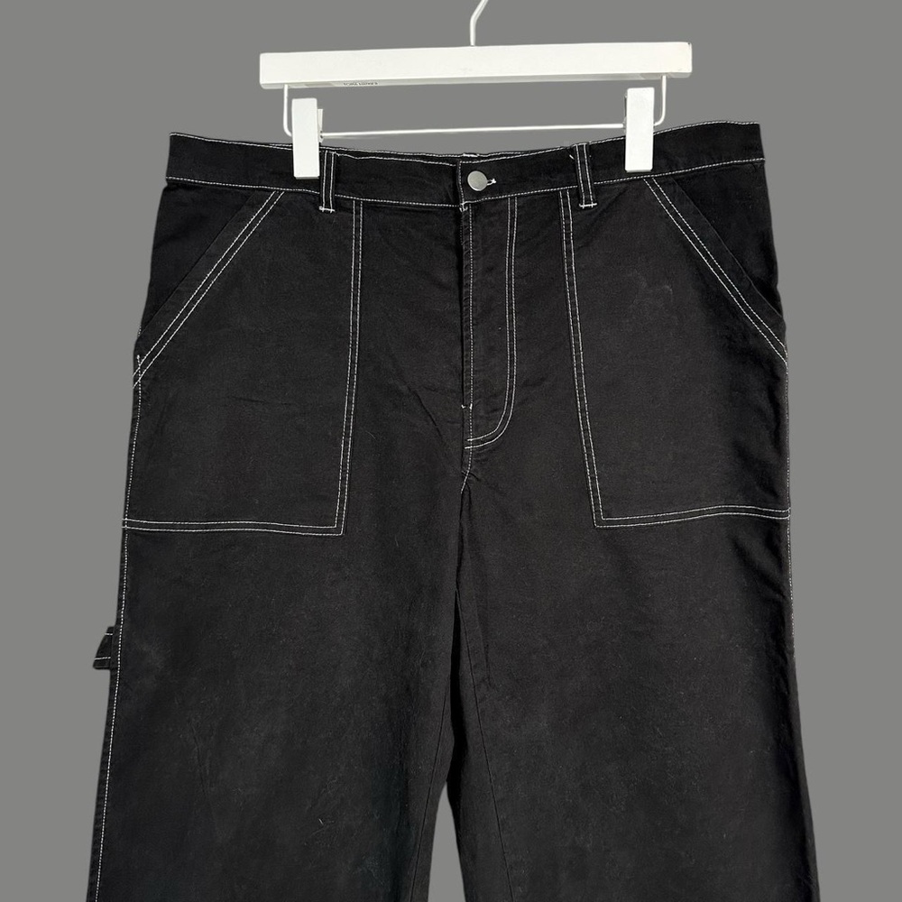 Wild Fable Wide Leg Baggy Utility Carpenter Ankle Capri Pants 14W Black & White - Picture 4 of 8
